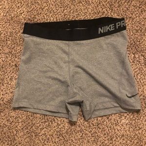 Gray Nike Pro Shorts